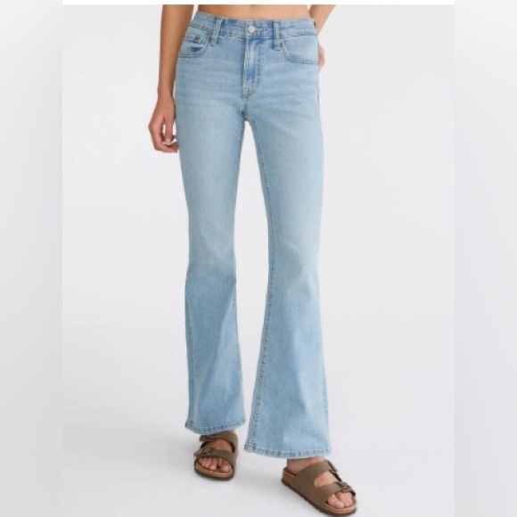 Aeropostale Sz13/14 Lt  Blue Flare mid rise Jeans - Picture 1 of 9